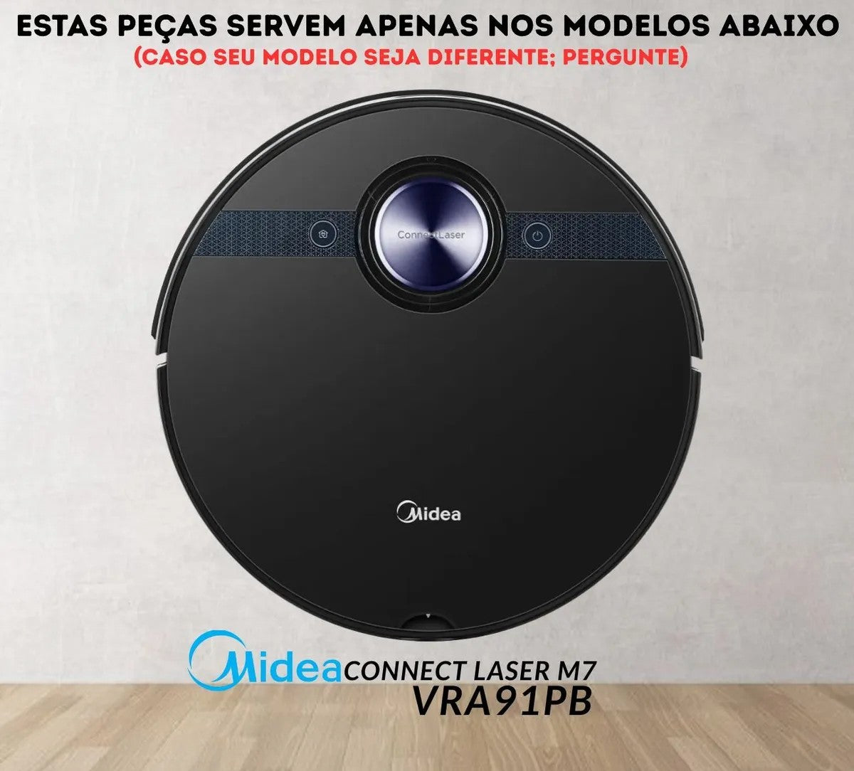 Escova Rolo Filtro Mop Robô Connect Laser Midea M7 Vra91pb